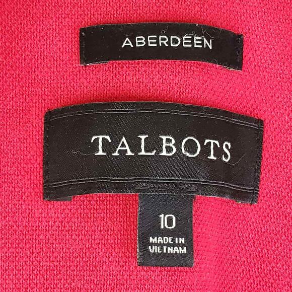 Talbots Blazer Jacket Womens Size 10 Stretch Knit Button Red Lined Aberdeen - Picture 6 of 8